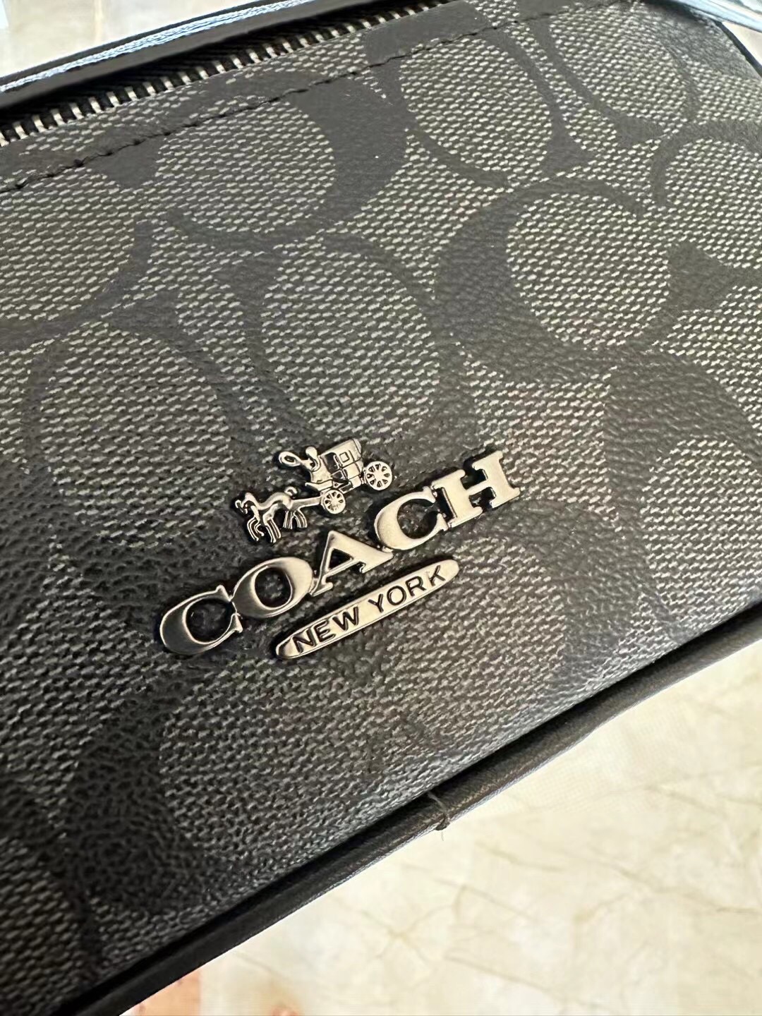 Coach COACH/蔻驰 CJ506黑花 CJ507纯黑 奥莱男士 标志ELIAS多功能胸包 腰包