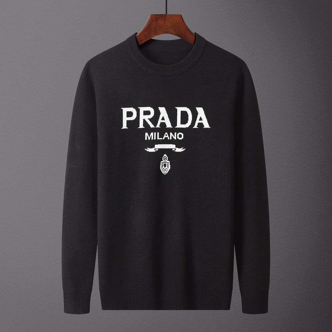 PRA·DA, suéter, número de estilo M2165#, talla: M-XXXL, tejido: Modal. Antipilling, color: negro