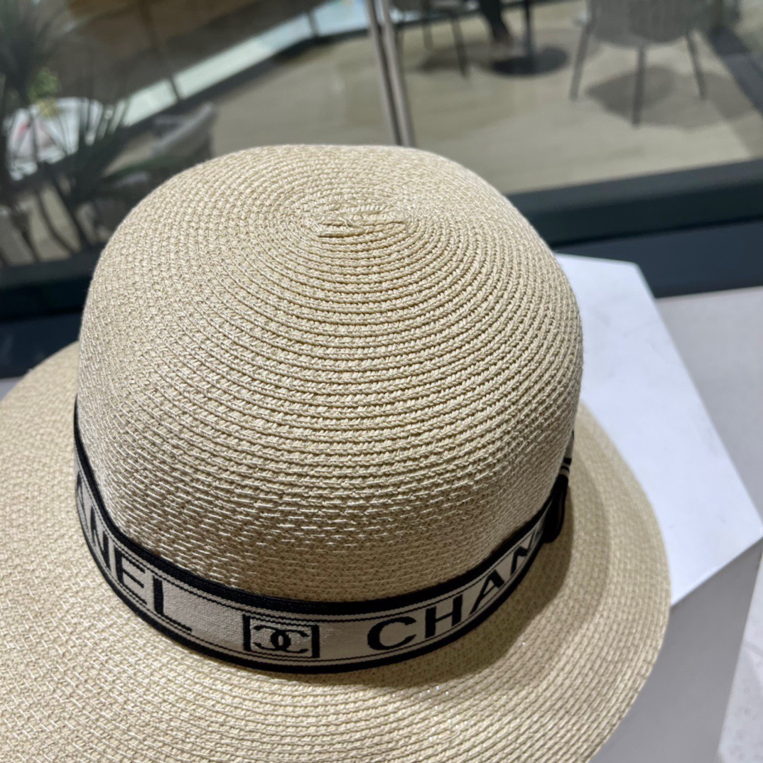 Chanel香奈儿 春夏季新款草帽，沙滩太阳帽，细草制作，头围57cm