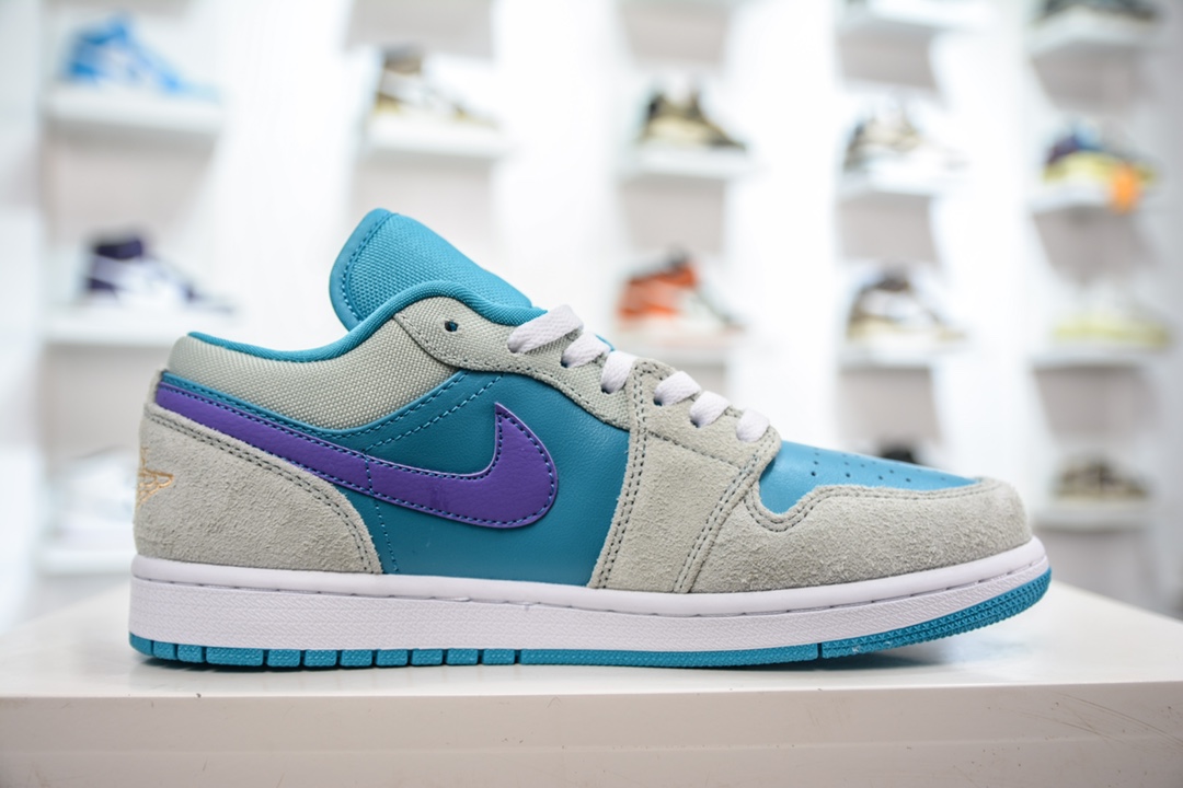 T Air Jordan 1 Low blue-gray purple hook AJ1 Joe 1 low-top casual sneakers DX4334-300