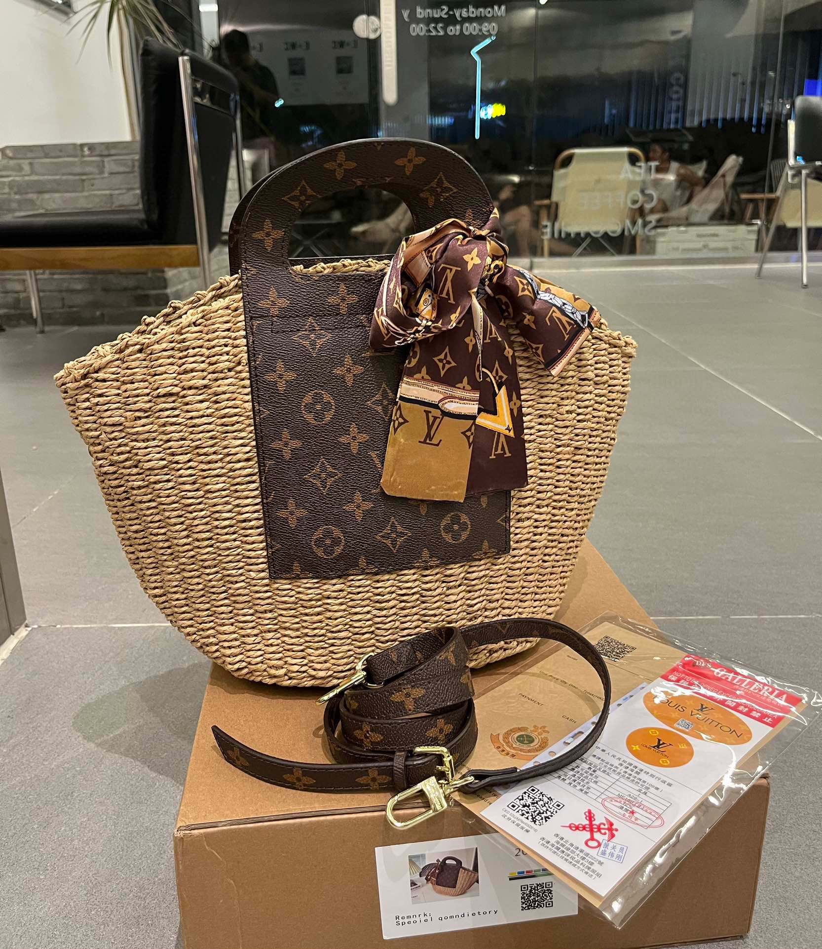 High Quality Designer
 Louis Vuitton Tote Bags Weave Raffia Straw Woven Summer Collection Beach