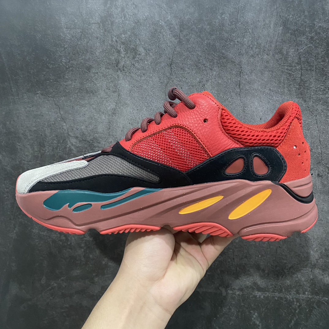 LW version of Yeezy 700 red and black HQ6979