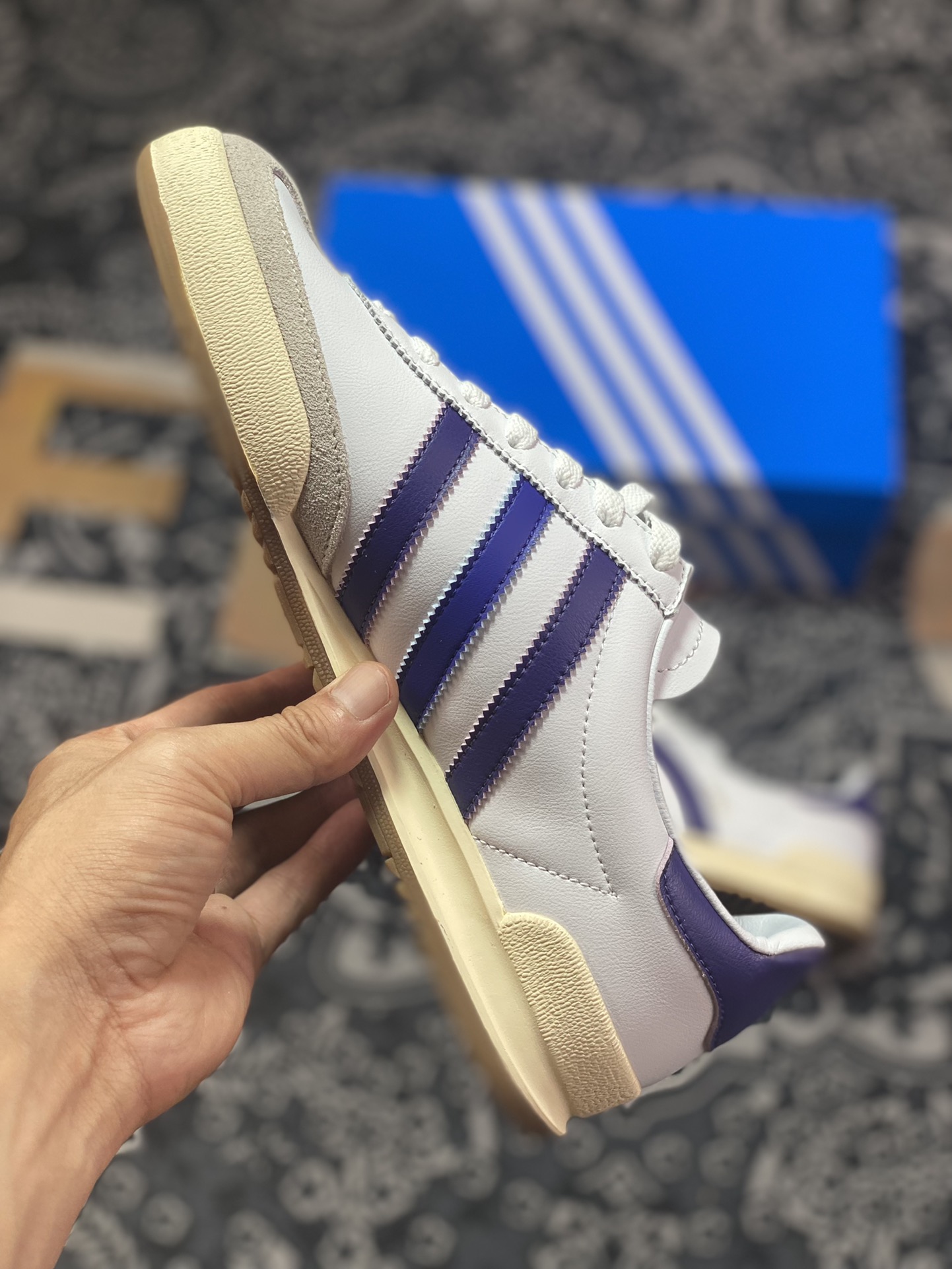 Adidas Originals Jeans Low Jones series low-top retro jogging shoes ”leather white light gray grape purple” GW5753