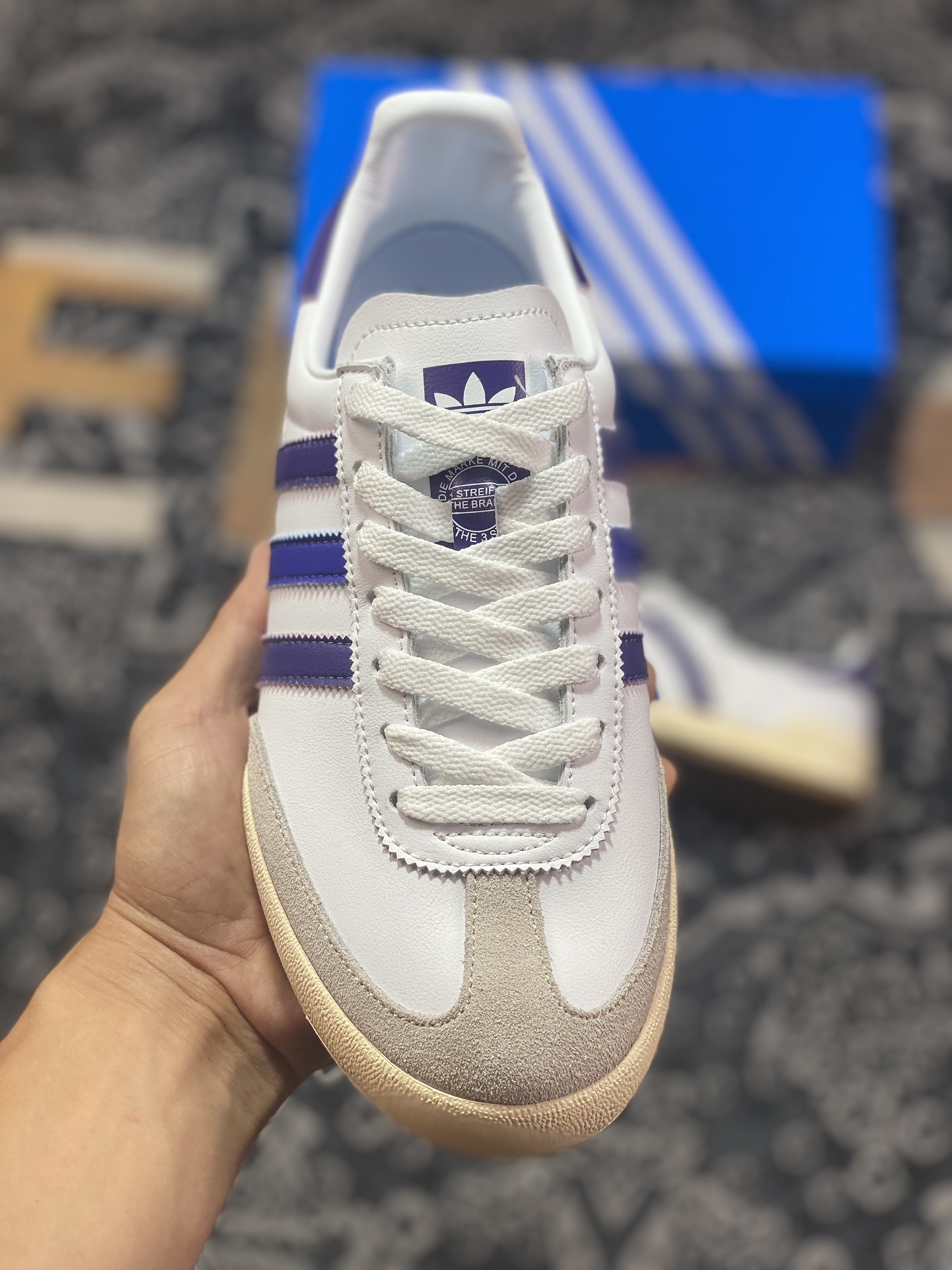 Adidas Originals Jeans Low Jones series low-top retro jogging shoes ”leather white light gray grape purple” GW5753