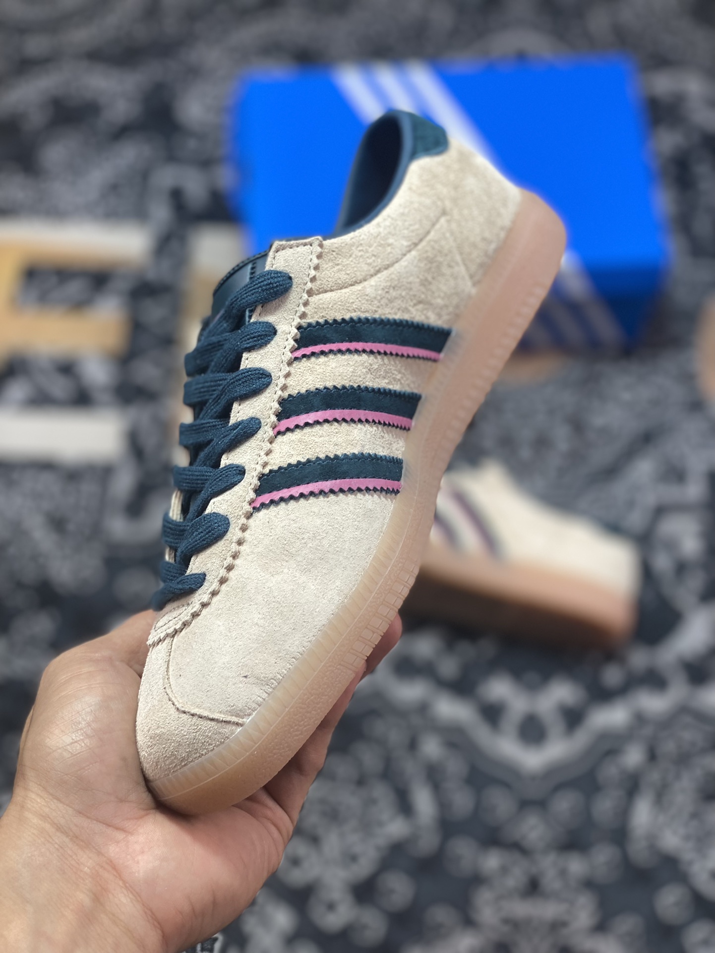 Adidas Originals State Series IL State Sneakers ”Suede Light Brown Dark Green Pink Caramel Bottom” ID2783