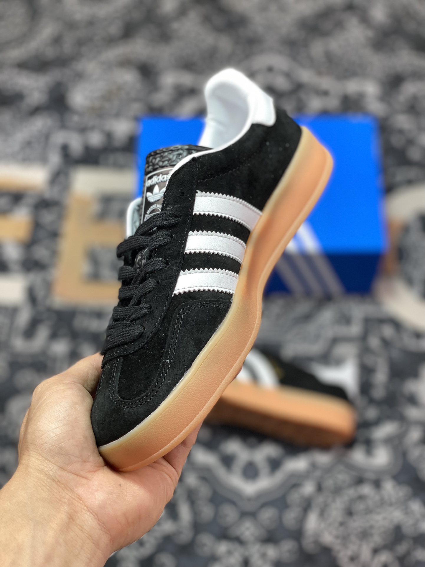 AD Originals Gazelle Indoor black and white clover retro casual sports shoes HO6259