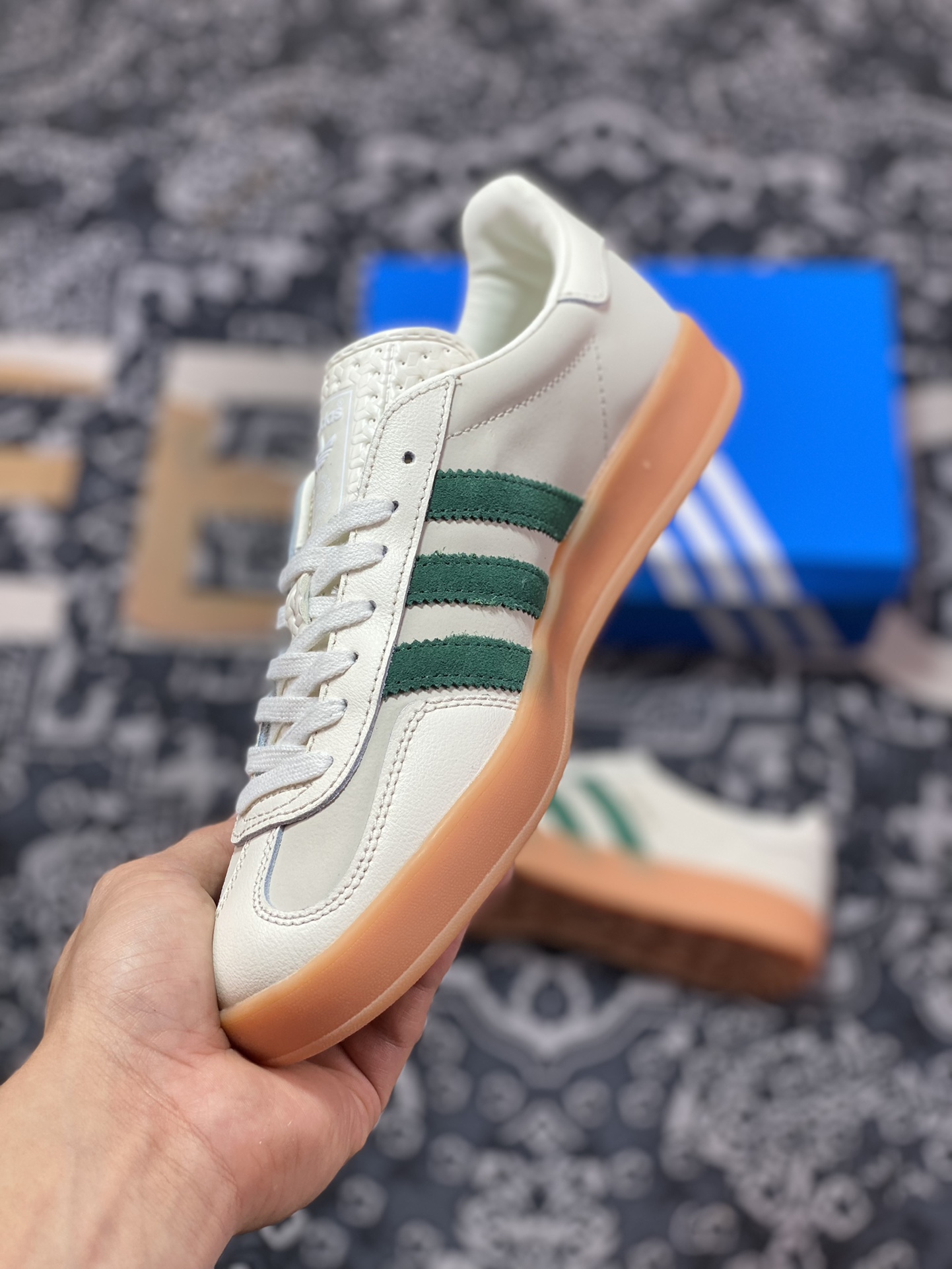 AD Originals Gazelle Indoor Beige Green Clover Retro Casual Sports Shoes ID2567