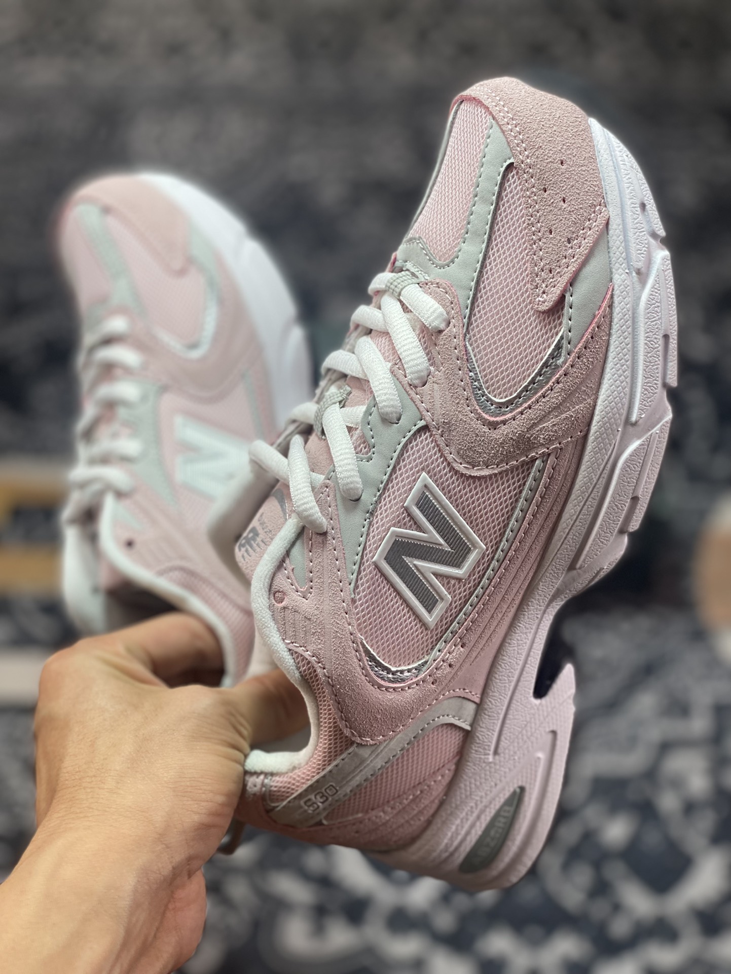 New Balance MR530 series retro dad style mesh running casual sports shoes ”light pink gray” MR530CF