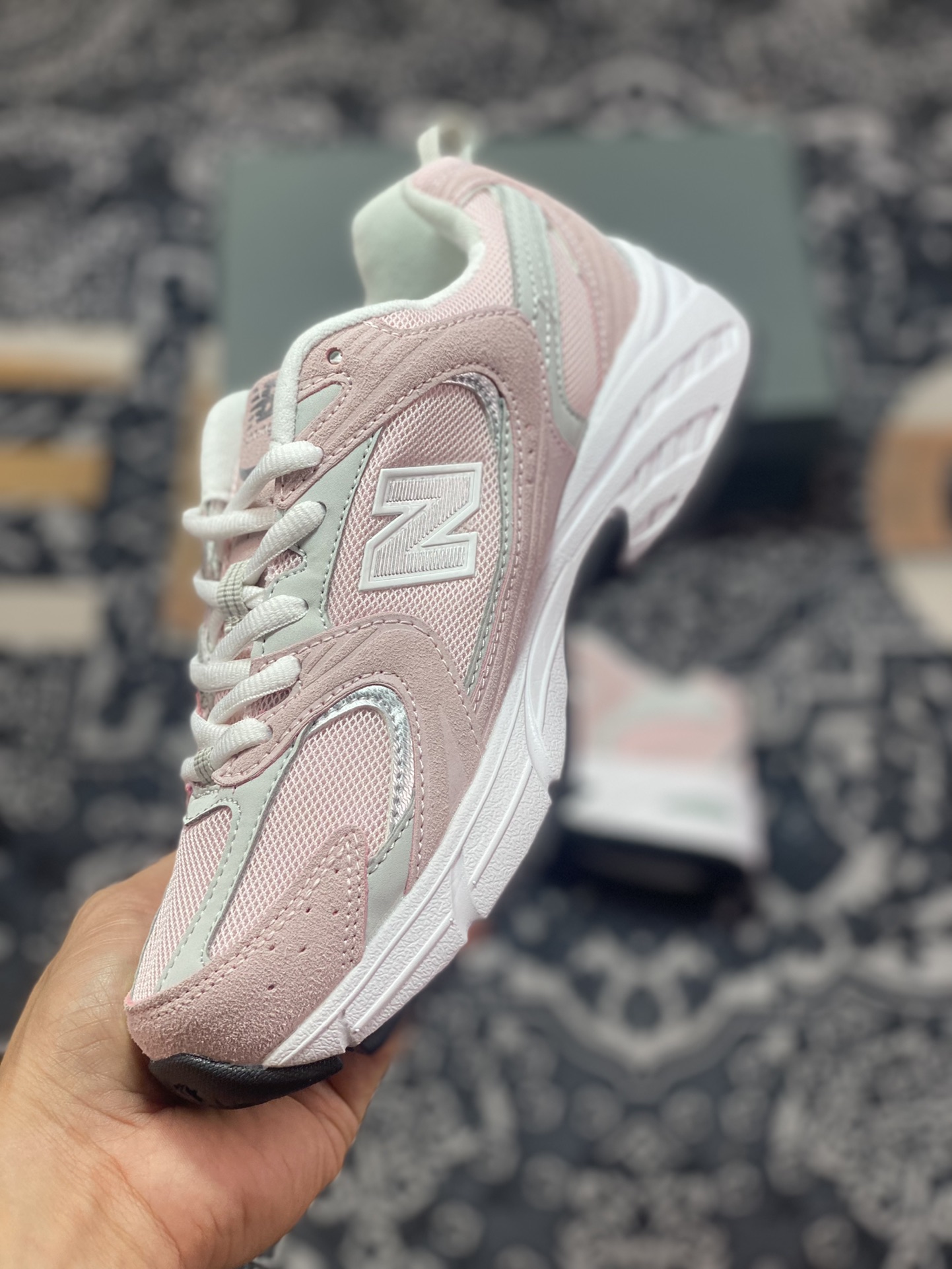 New Balance MR530 series retro dad style mesh running casual sports shoes ”light pink gray” MR530CF