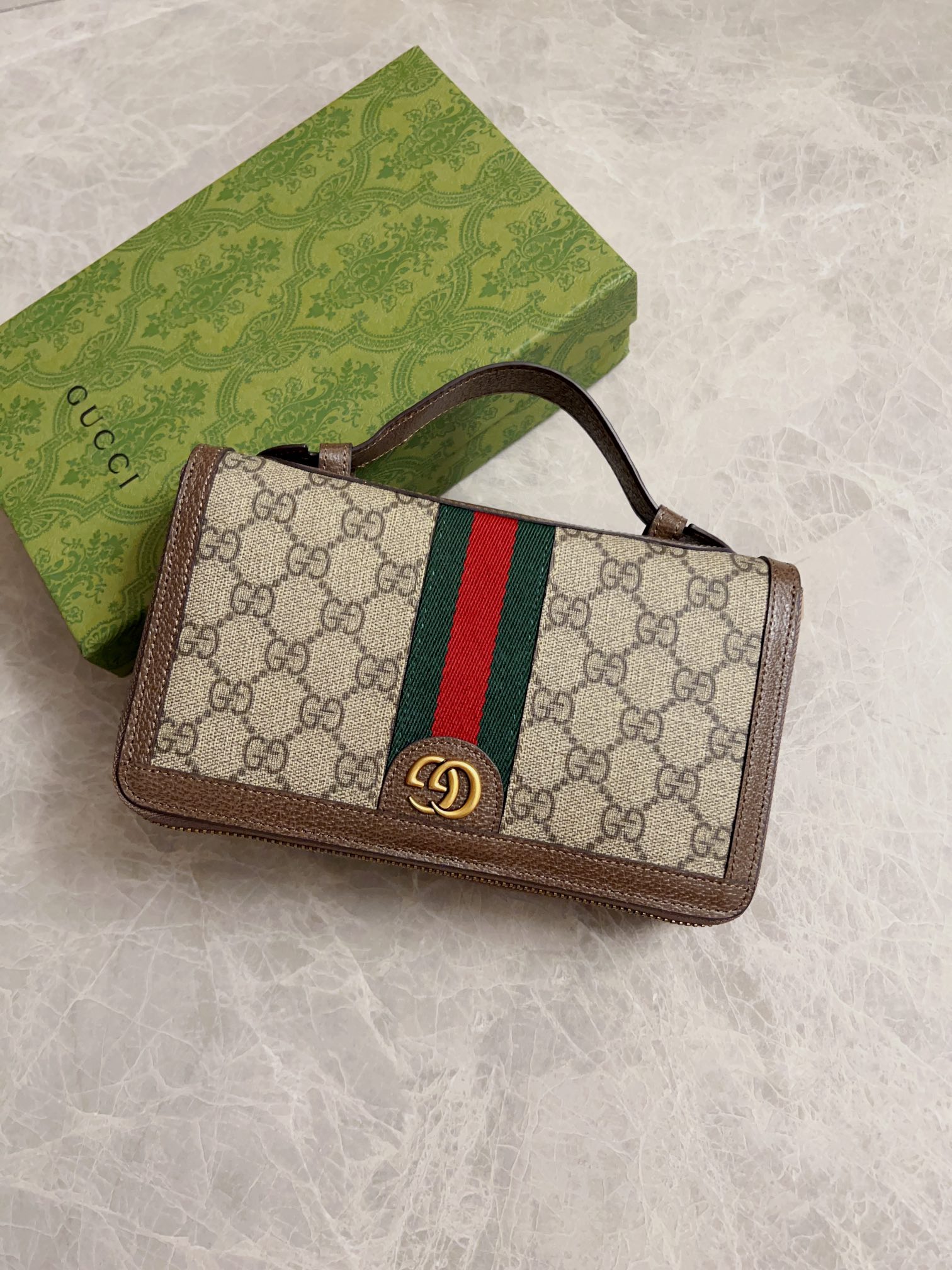 NO:718285,New GG Ophidia new super double G series double zipper handbag/PVC brown original leather shipped!  Size 21.5x14x4.5cm, model 751610, Gucci wallet, gucci, wallets19860909新款GG Ophidia全新超级双G系列双拉链手包/PVC 啡色 原厂皮出货！尺寸21.5x14x4.5cm,型号751610,Gucci钱包,gucci,wallets,欧美剧