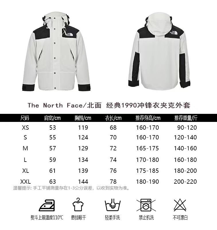TheNorthFaceNorth Classic 1990 jacket size chart