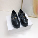 Celine Shoes Loafers High Quality AAA Replica
 Black Brown White Cowhide Sheepskin Fall Collection Vintage