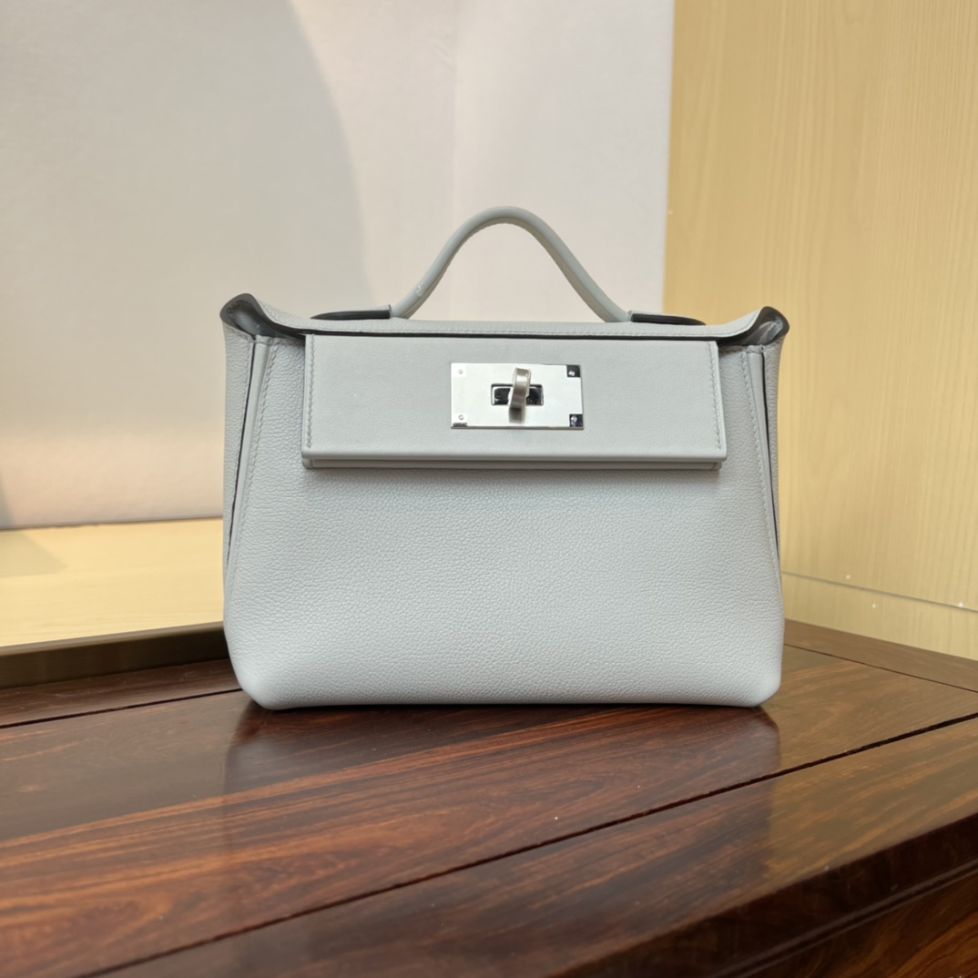 Elegant Mini Kelly 2424 Handbag - Versatile Leather Top Handle Bag