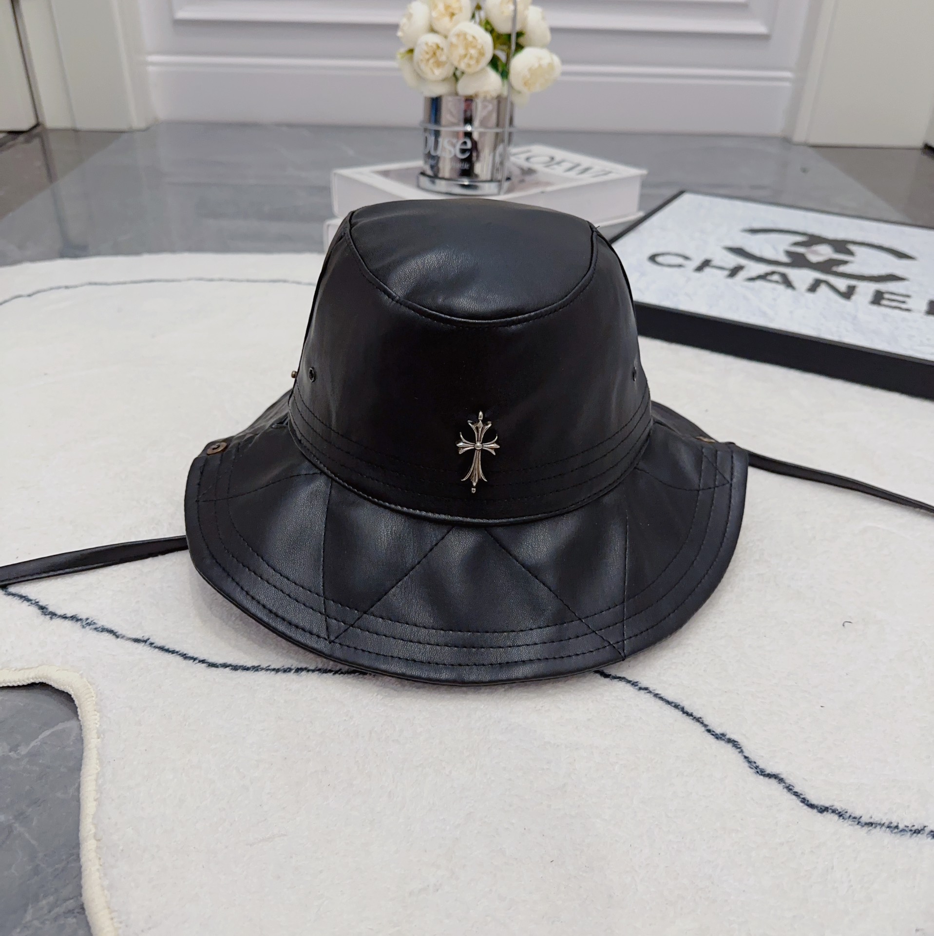 [Chrome Hearts Hats]Croxin New Early Autumn Leather Fisherman Hat Super rusty