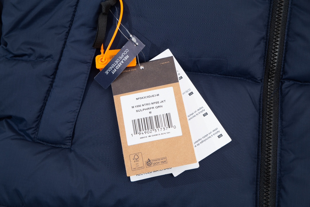 The North Face 1996 Nuptse 700FP 白鸭绒 防水 拼色 羽绒服