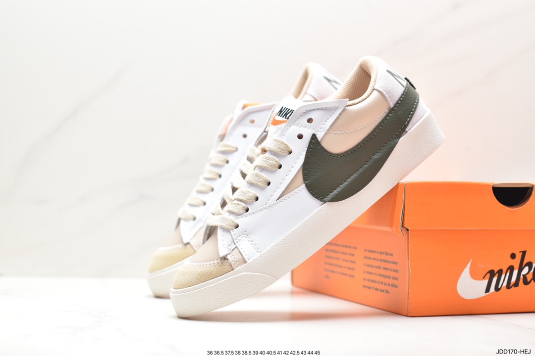 NK Blazer Low'77 Jumbo White and Yellow Classic All-match Low-top Blazer Casual Sports Shoes DD3111-108