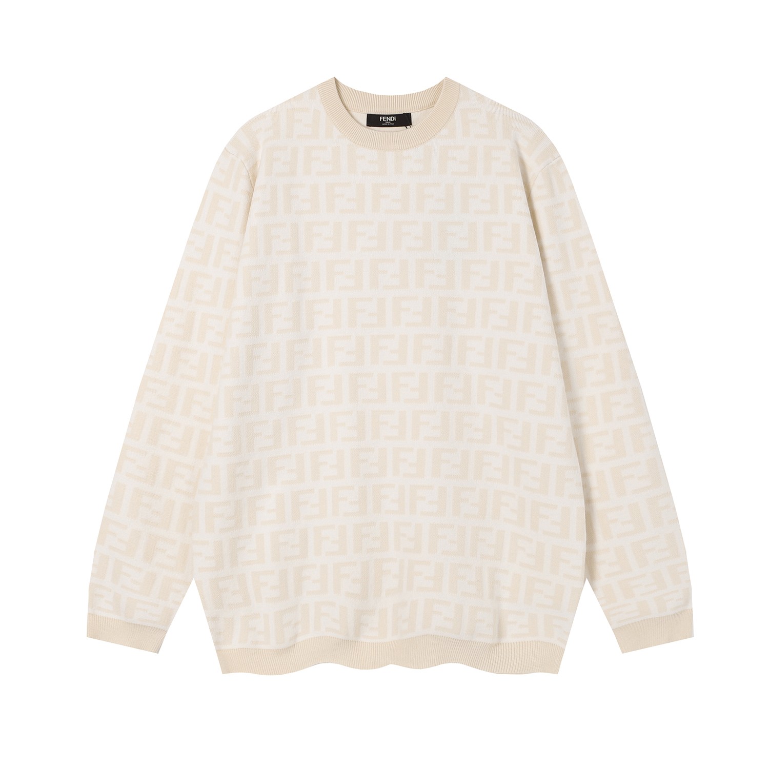 Fendi High
 Clothing Knit Sweater White Unisex Cotton Knitted Knitting Wool Fall Collection