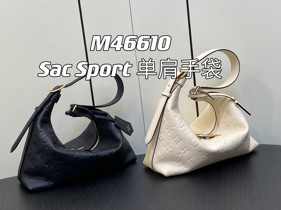 Embossed Leather Shoulder Bag Collection: Sac Sport Shoulder Bag - Bag