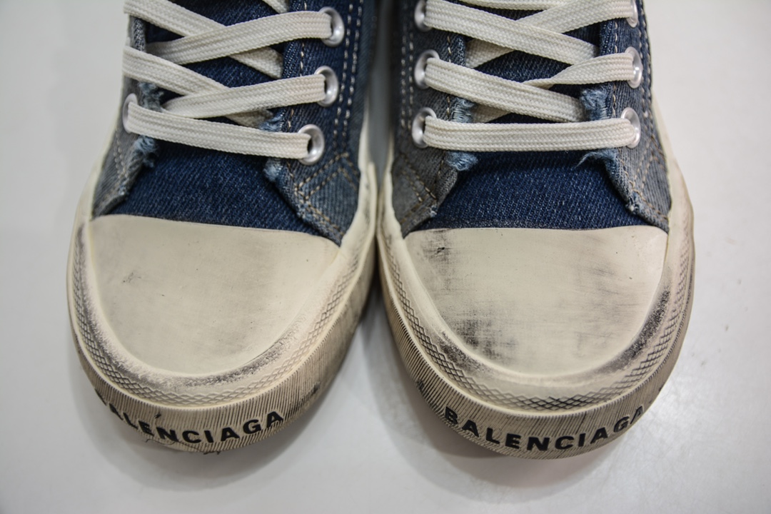 R Pure original version BALENCIAGA22 summer new PARIS worn and distressed effect casual low-top canvas shoes