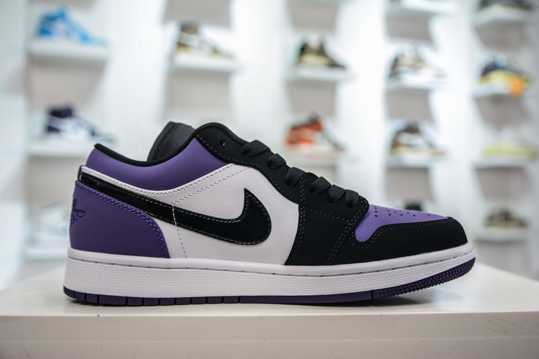 Air Jordan 1 Low AJ1 low-top cultural leisure sports shoes black and white purple 553558-125