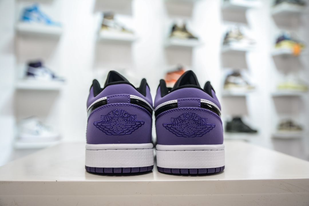 Air Jordan 1 Low AJ1 low-top cultural leisure sports shoes black and white purple 553558-125