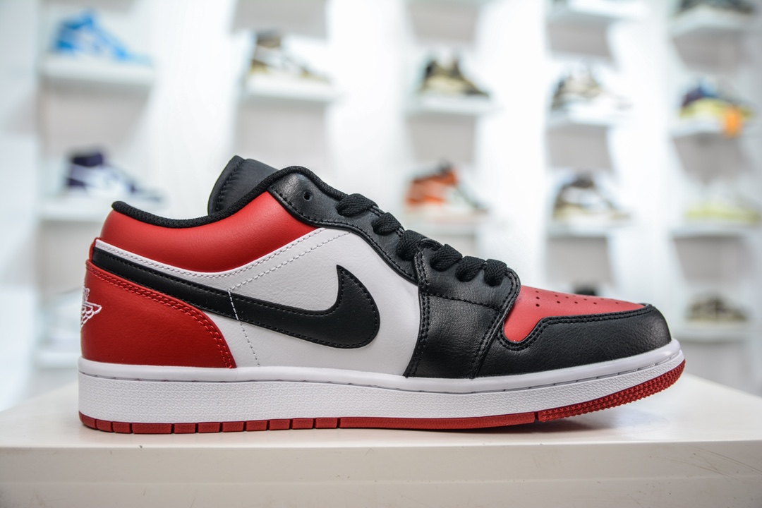 D DG version of the original factory produced Air Jordan 1 Low AJ1 low-top cultural leisure sports shoes black and red toes 553558-612