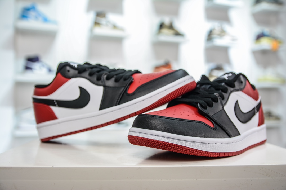 D DG version of the original factory produced Air Jordan 1 Low AJ1 low-top cultural leisure sports shoes black and red toes 553558-612