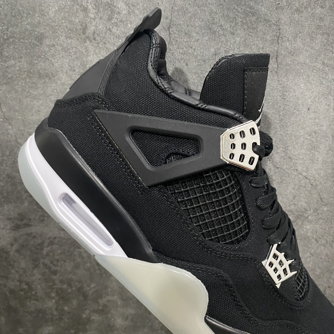 Little Green x Version Eminem x Carhartt x Nike Air Jordan 4 Retro ”Black/Metallic Silver” AJ4 Mid-cut Retro Casual Sports Culture Basketball Shoes ”Joint Canvas Black Silver Workwear” AJ4-136863