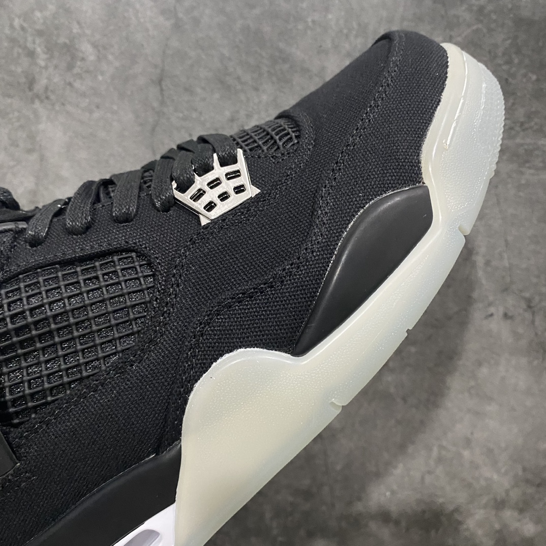 Little Green x Version Eminem x Carhartt x Nike Air Jordan 4 Retro ”Black/Metallic Silver” AJ4 Mid-cut Retro Casual Sports Culture Basketball Shoes ”Joint Canvas Black Silver Workwear” AJ4-136863