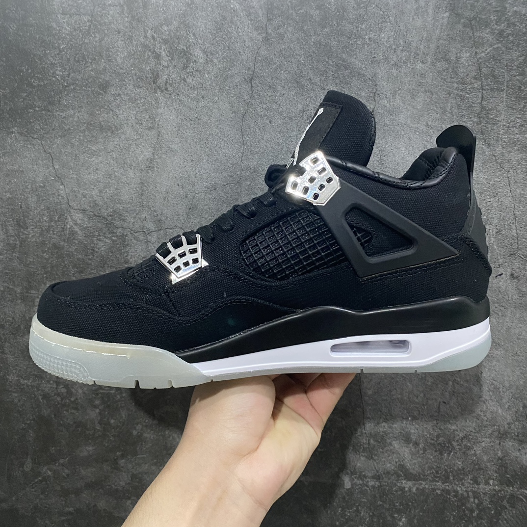 Little Green x Version Eminem x Carhartt x Nike Air Jordan 4 Retro ”Black/Metallic Silver” AJ4 Mid-cut Retro Casual Sports Culture Basketball Shoes ”Joint Canvas Black Silver Workwear” AJ4-136863