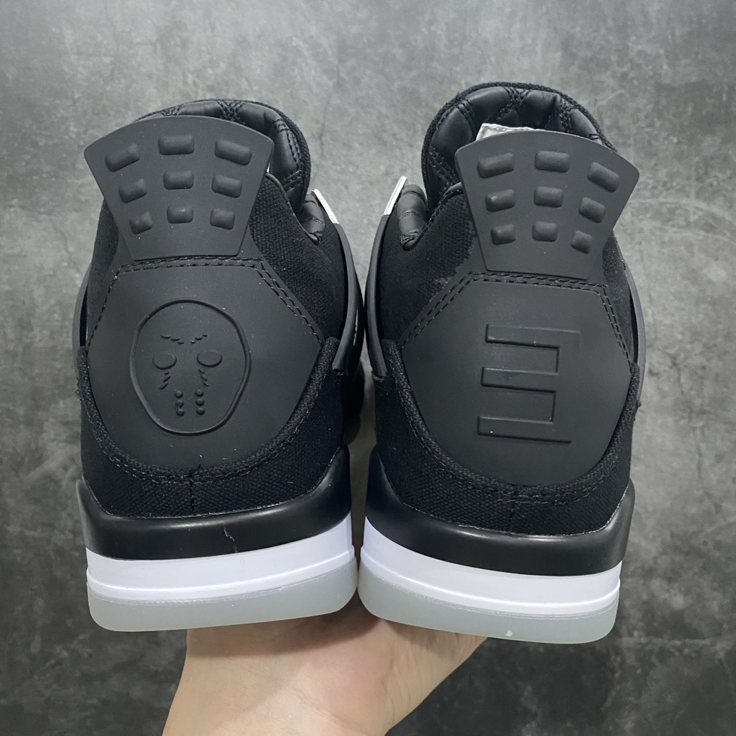 Little Green x Version Eminem x Carhartt x Nike Air Jordan 4 Retro ”Black/Metallic Silver” AJ4 Mid-cut Retro Casual Sports Culture Basketball Shoes ”Joint Canvas Black Silver Workwear” AJ4-136863