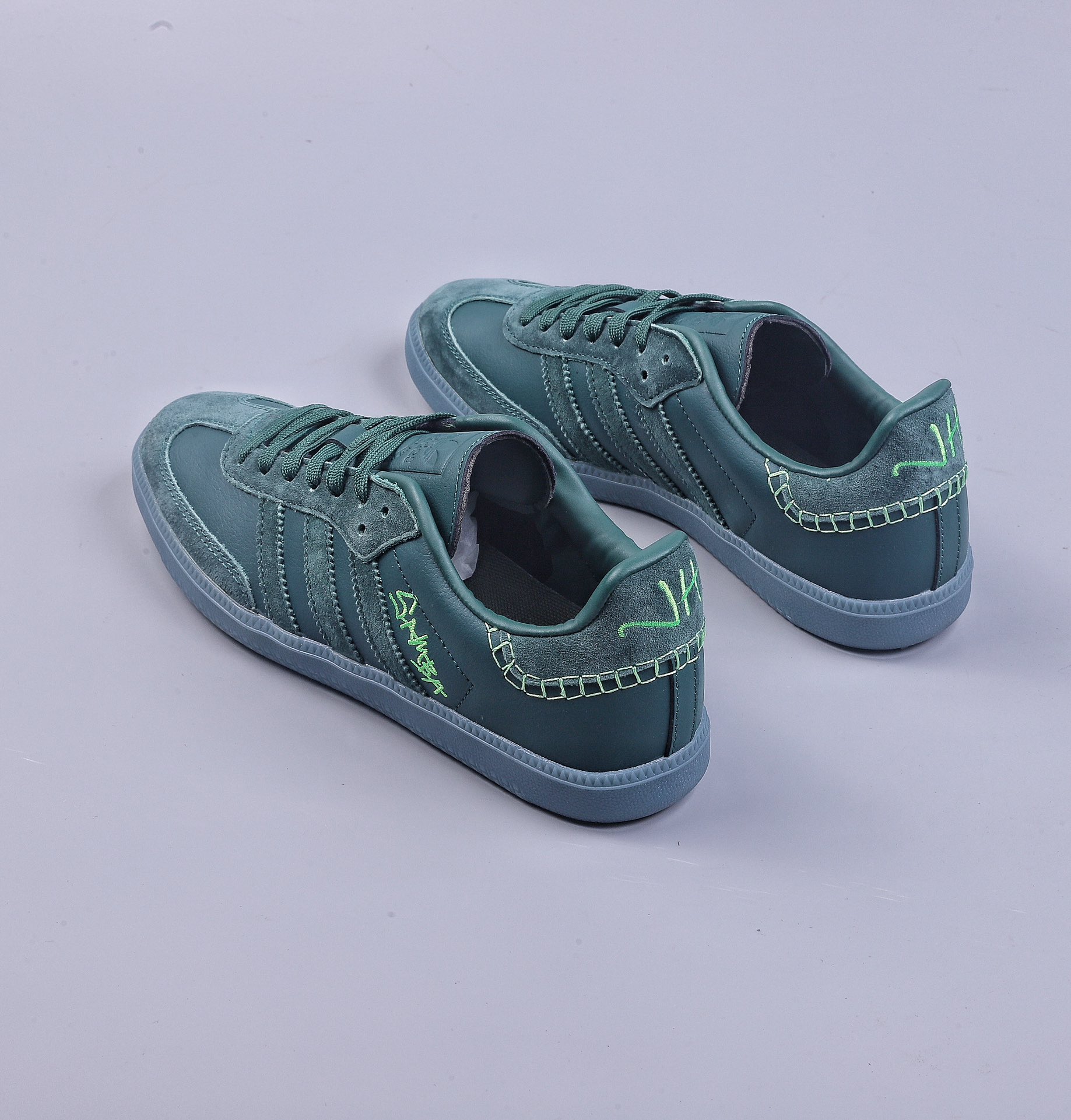 AD WB Samba dark green casual retro sneakers FW7458