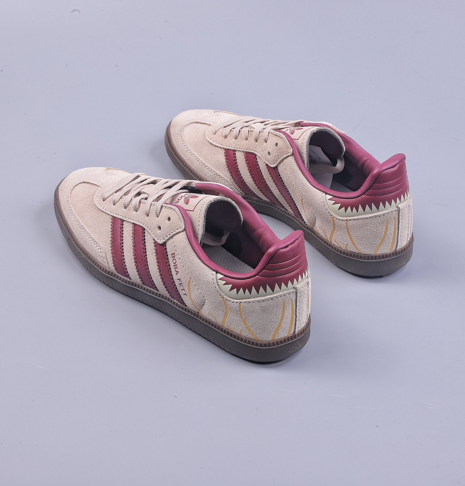 AD WB Samba beige wine red casual retro sneakers GX6806