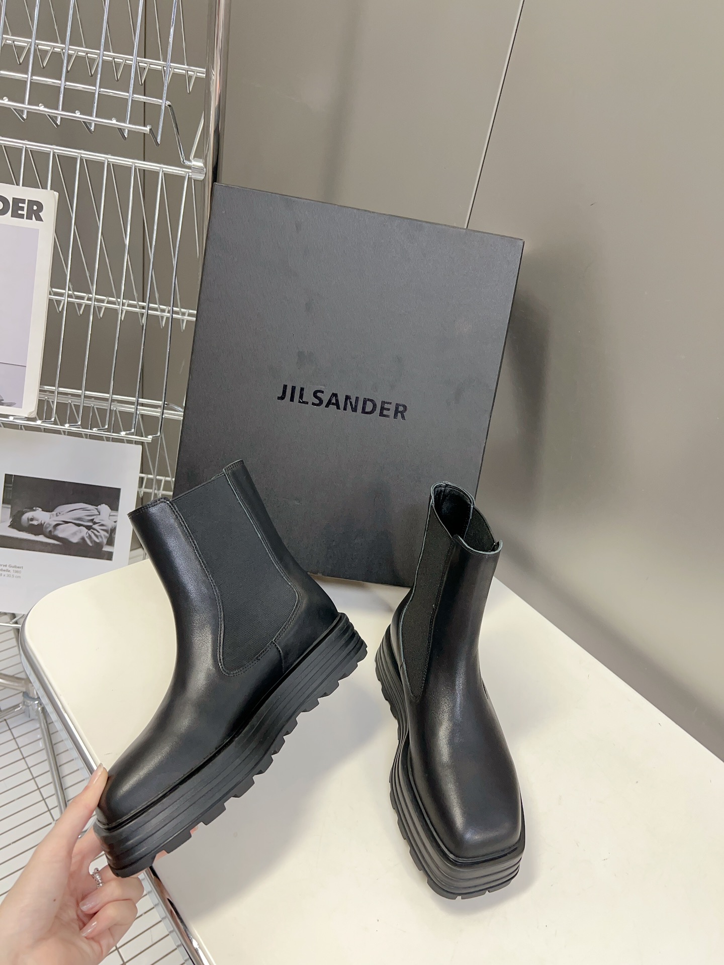 jilsander方头马丁靴顶级版本