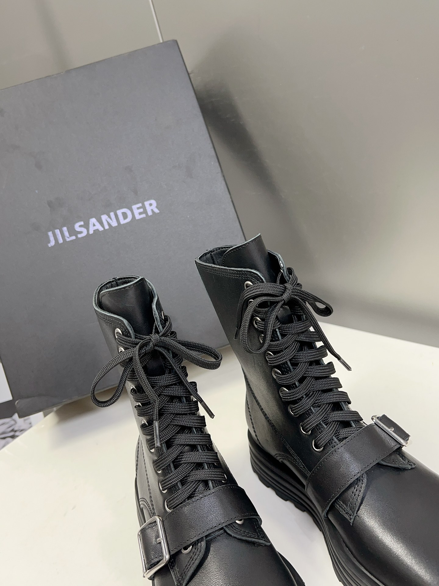 jilsander方头马丁靴顶级版本