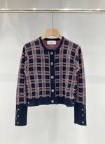 Thom Browne Clothing Cardigans Knit Sweater Online Shop
 Brown Lattice Knitting Casual