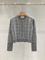 Thom Browne Clothing Cardigans Knit Sweater Best Designer Replica
 Brown Lattice Knitting Casual
