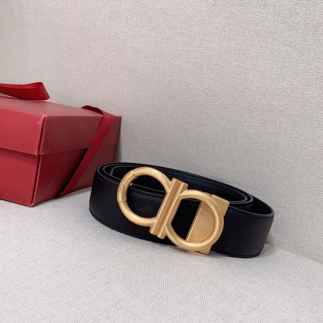 Original [Ferragamo] custom-made men's belt, double-sided imported cowhide, can be used on both sides, choose…