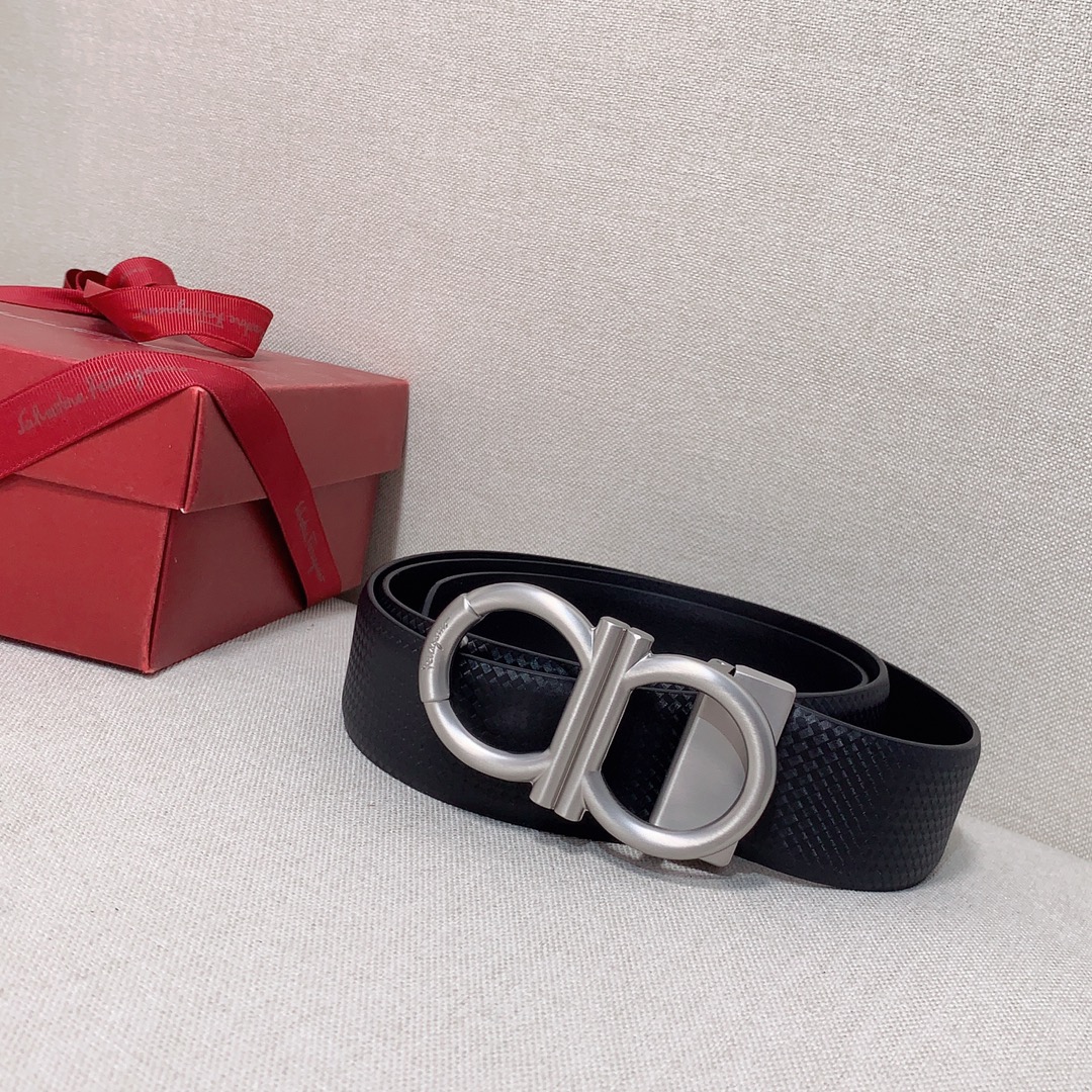 Original Ferragamo, custom-made men's belt, double-sided imported cowhide, can be used on both sides, choose your own c…