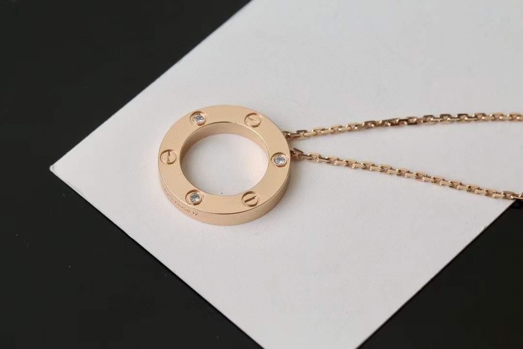Cartier Cartier/卡地亚 玫瑰金三钻 圆饼锁骨项链