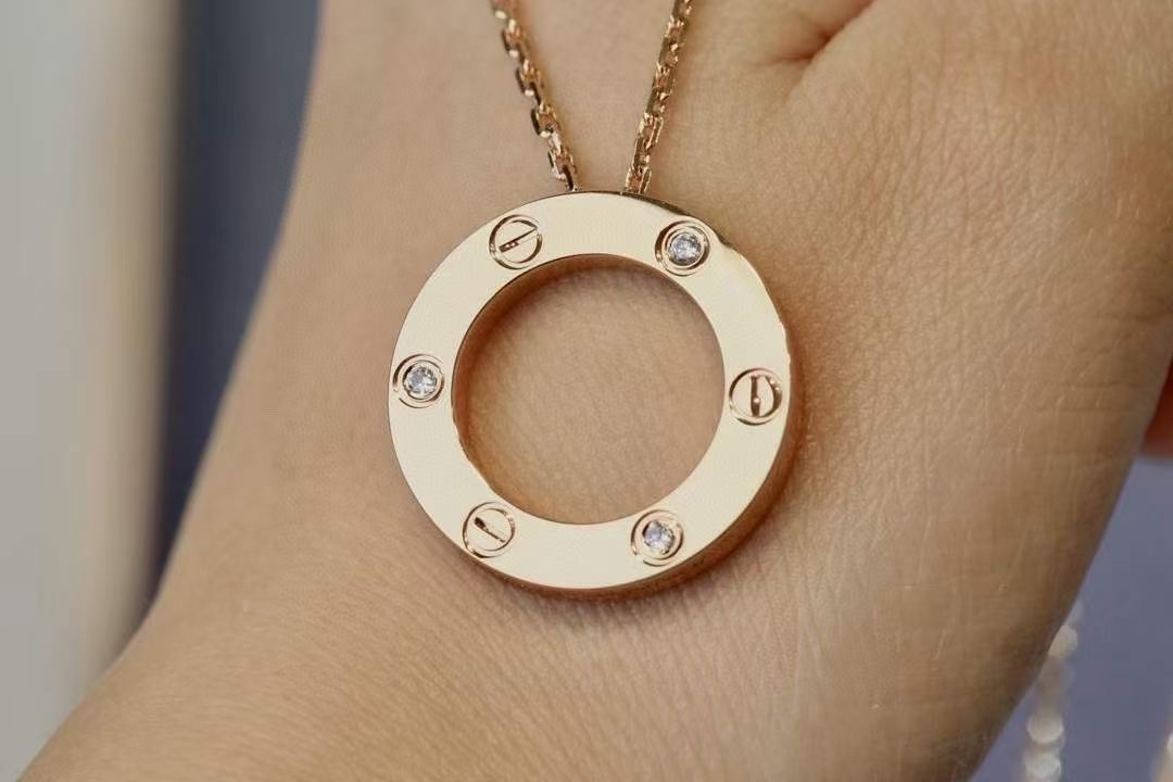 Cartier Cartier/卡地亚 玫瑰金三钻 圆饼锁骨项链