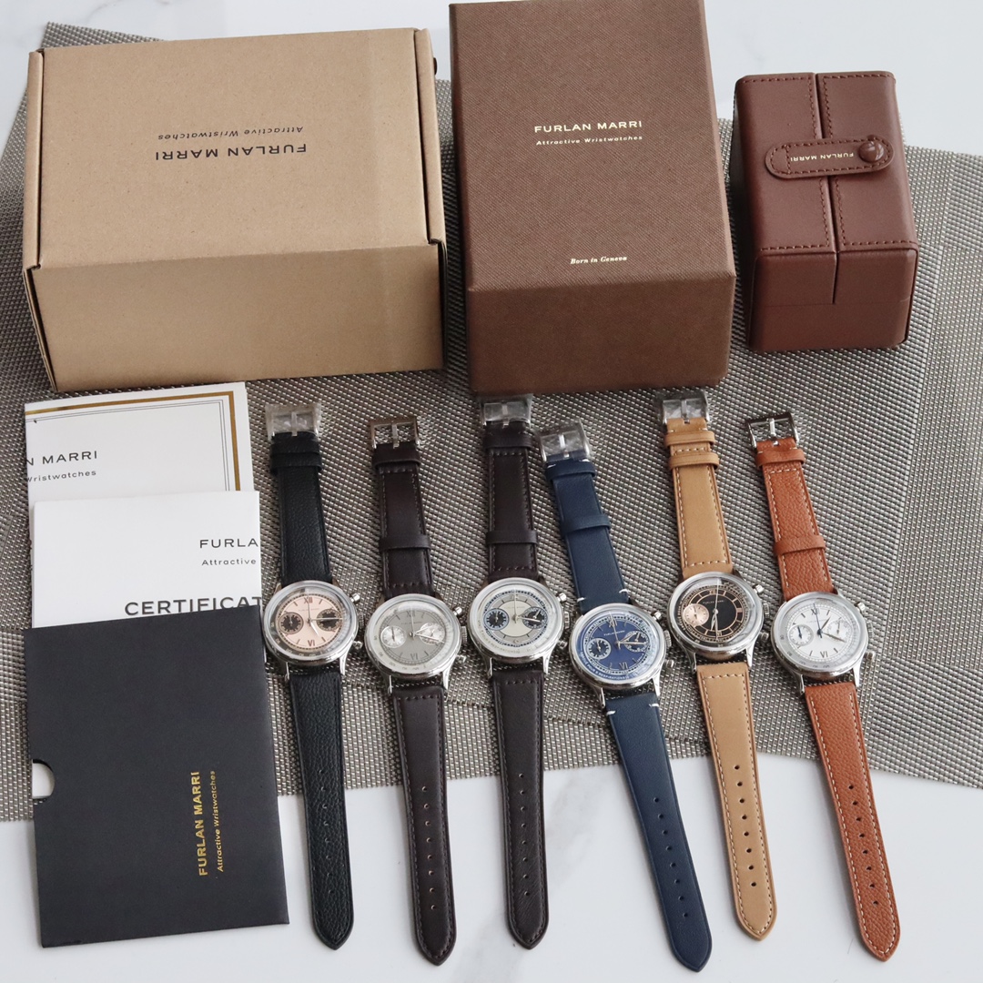 NO:390375,Channel goods fidelity, original factory leaked, watch bezel Oscar GHG Best Design Award Furlan Marri The most beautiful quartz watch in history, a milestone in the history of watch 'The Pata Ferry that is high-quality' is a profit when you buy it. It is hard to find a watch. The secondary market is at its highest price of 20,000 yuan, replicating the classic and eternal Pata Ferry 1463 recognized as the aesthetic benchmark in the history of time chronograph. All accessories are original, full of high-end sense. The polishing workmanship is absolutely first-class, the dome crystal glass is crystal clear and transparent, the dial time mark is made of three-dimensional metal, and it is also polished in a magnified manner, it is clear and easy to read, 38 mm diameter, and the eternal aesthetic design. The 316 stainless steel case, texture crown, and buttons have been carefully hand-polished to create a light and shadow effect. The bottom cover is not sloppy and uses a brushed radial finish. The internal fish scale pattern is polished neatly and delicately with FURLAN  MARRI seals and watch numbers are clearly engraved, each watch is one code, and the delicate feeling is visible to the naked eye. All of these add beauty to the watch. The strap is equipped with a quick disassembly device and a strap is included in a random set, which will never disappoint you. Niche + high-quality workmanship + good taste retro design,19860909渠道货保真 原代工厂流出 钟表圈奥斯卡GHG最佳设计奖 Furlan Marri史上最美石英表 钟表史上的里程碑 “消费起的百达斐丽”买到就是赚到 一表难求 二级市场最高有炒到2万块左右,复刻经典永恒的百达斐丽1463公认的计时史上美学标杆 所有配件均原厂 满满高级感 打磨做工绝对一流,圆顶水晶玻璃晶莹通透,表盘时标采用立体金属,放大看也有打磨处理,清晰易读、38毫米直径,永恒的美学设计, 316精钢表壳、纹理表冠、按钮均经过精心手工打磨,营造出光影效果,连底盖丝毫不马虎采用拉丝放射状饰面,内部鱼鳞纹打磨整齐细腻并带有FURLAN MARRI印章和腕表编号刻字清晰,一表一码、肉眼可见的细腻感,所有这些都为腕表增添了美感,表带装有快拆装置,并随机附赠一根表带全套出,绝不会让您失望. 小众＋高品质做工＋好品味复古设计,,Watch