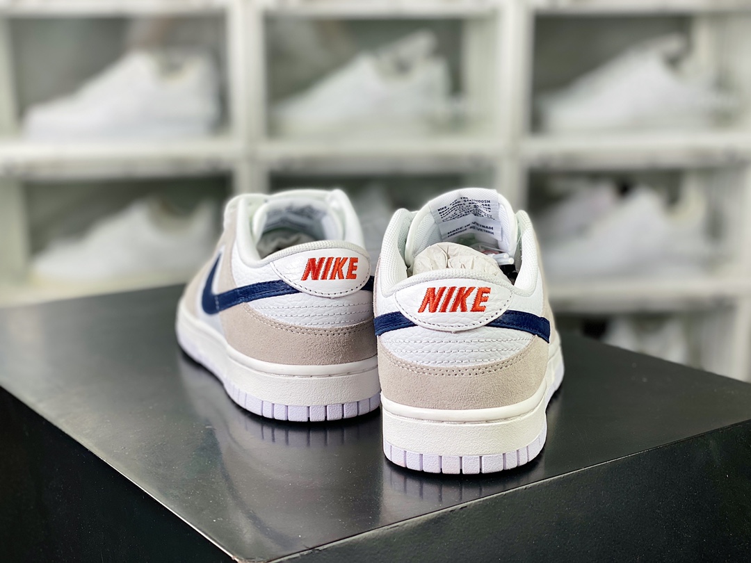 SB Dunk Low GS”Mini Swoosh/White/Grey” Dunk Series Low-top Sneakers ”Leather Light Gray Blue” FJ4227-001