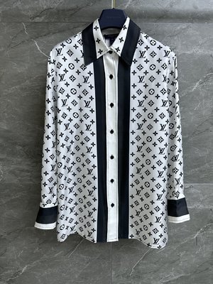 Cheap Wholesale Louis Vuitton Clothing Shirts & Blouses Printing Silk Fall Collection Vintage SML535490
