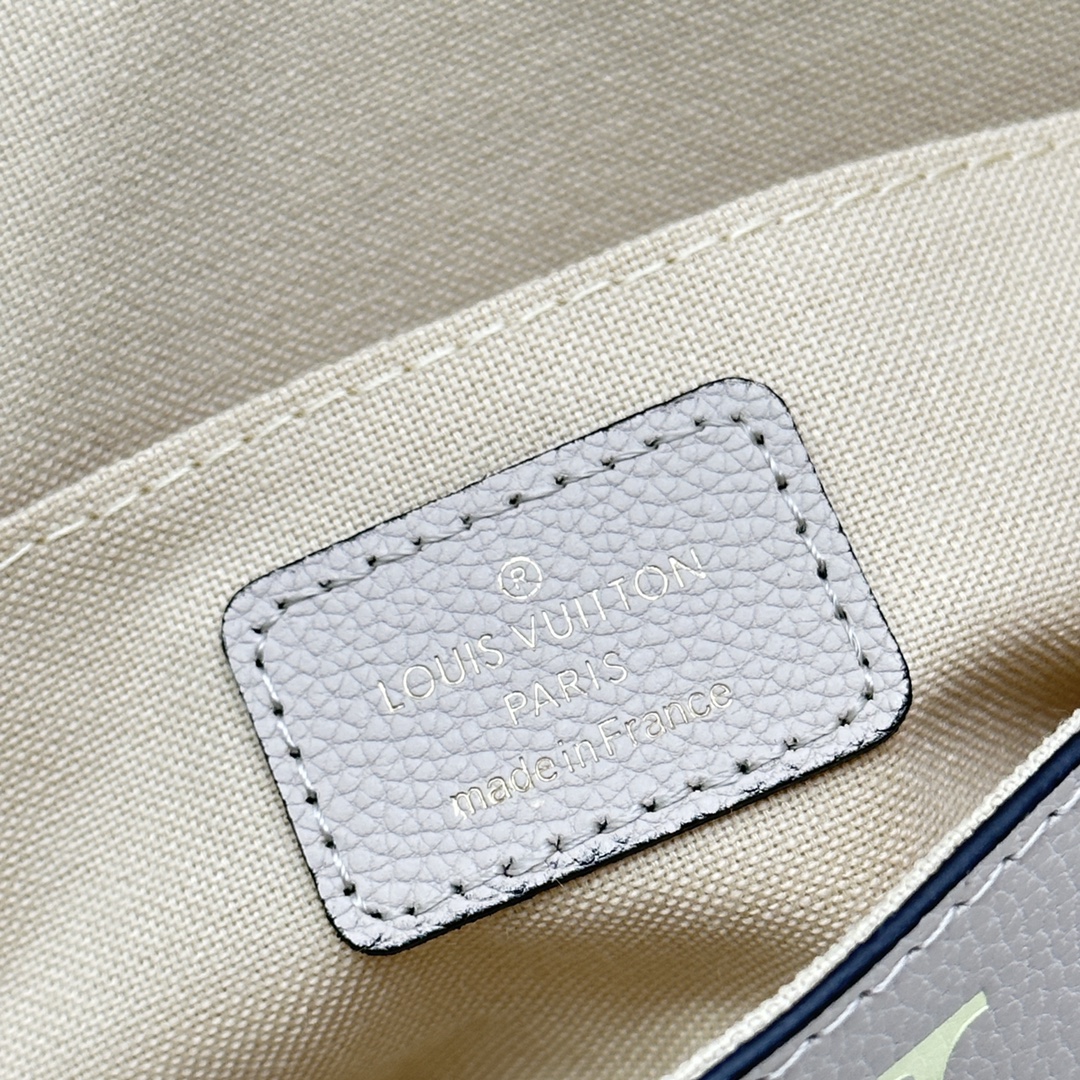 Close-up view of the leather's grain and texture