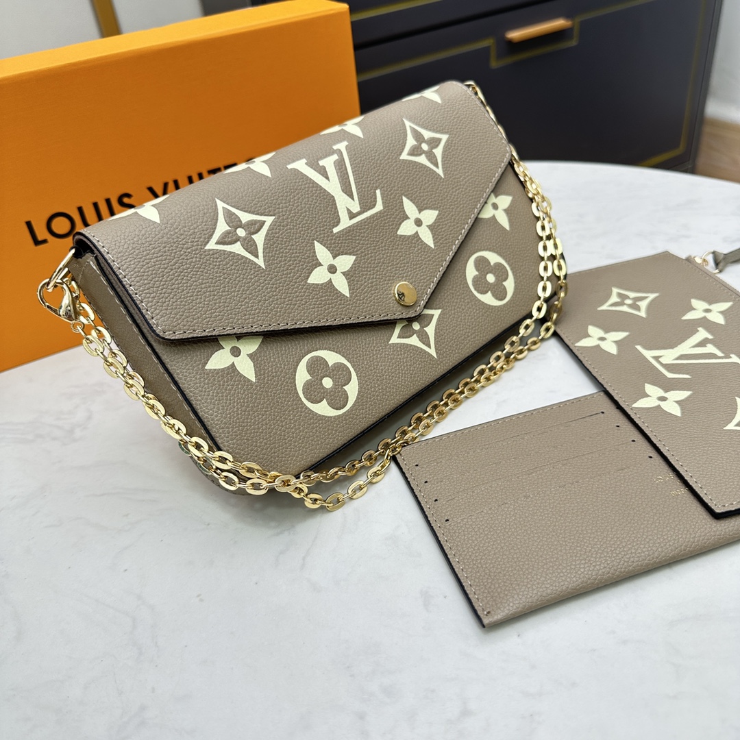 Leather crossbody wallet side view