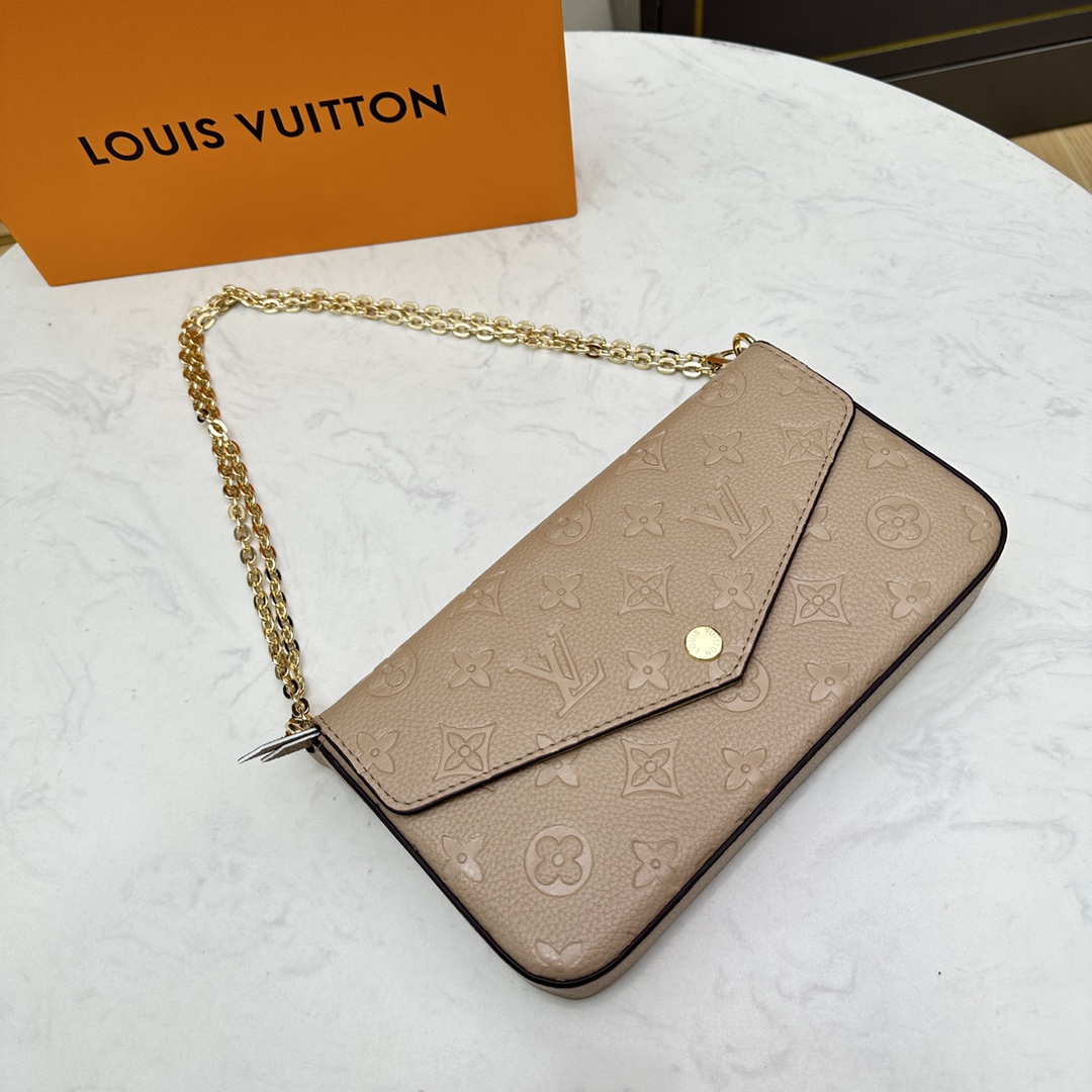 Leather Clutch Wallet - Crossbody Chain