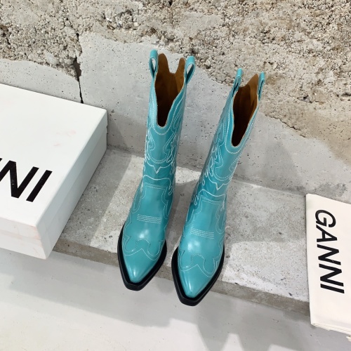 Ganni Western Cowboy Boots, Calfskin Leather, Fashionable and Comfortable 1 Ganni Western Cowboy Boots, Calfskin Leather, Fashionable and Comfortable