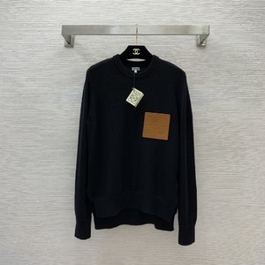 Loewe Luxury Clothing Knit Sweater Shirts & Blouses Black Knitting Wool Fall/Winter Collection Long Sleeve