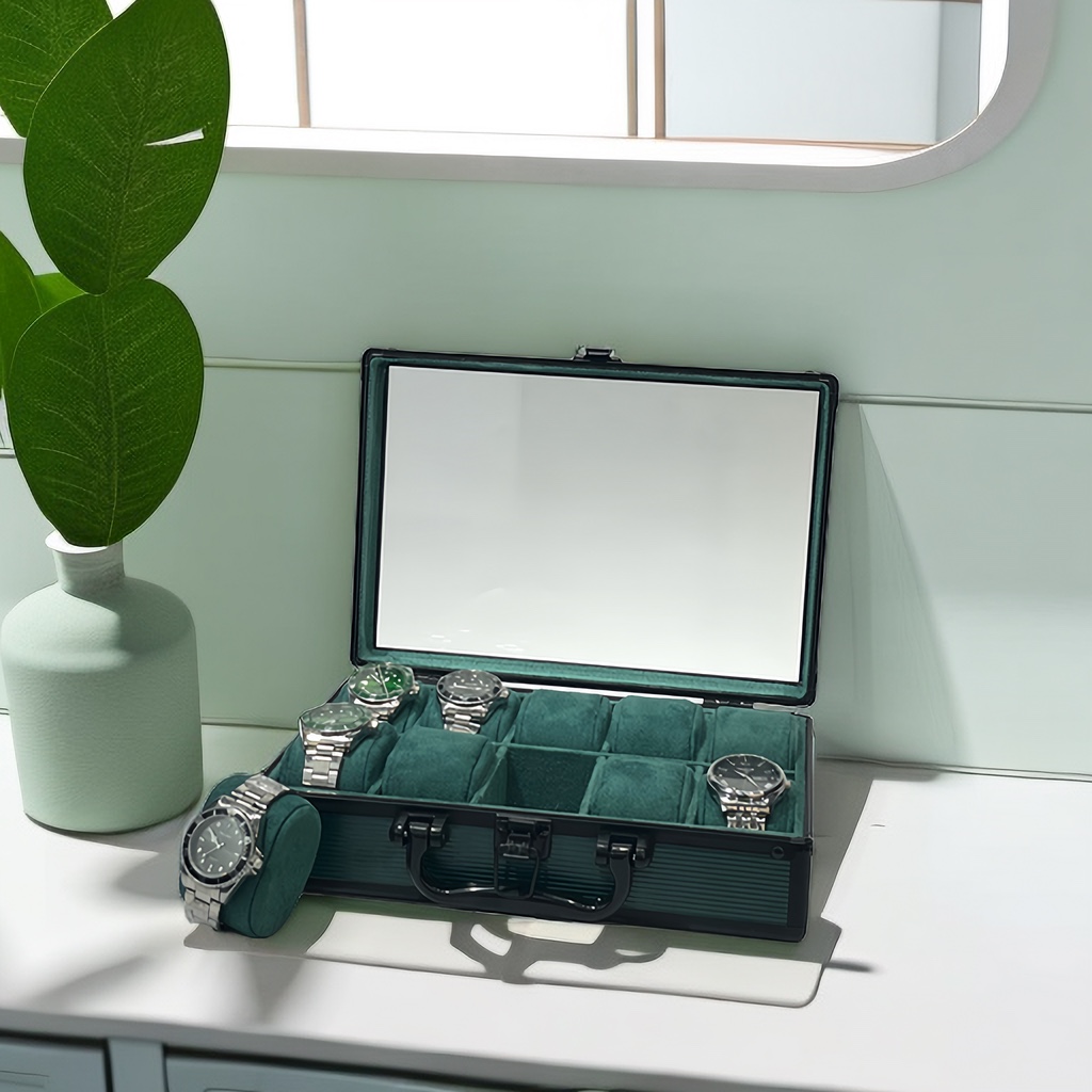 NO:711275,10-bit green suitcase,1986090910位绿手提箱,,Watch